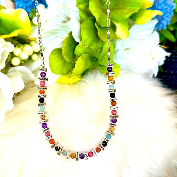 ⭐️KM⭐️Brighton CONFETTI semiprecious multicolor Silver Necklace Bracelet Earring - Picture 8 of 16